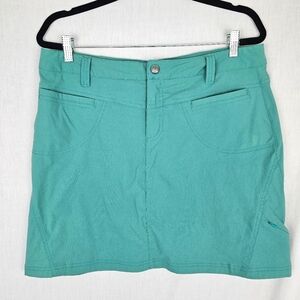 Athleta‎ Dipper Hiking Skort Green Mini Skirt Lined Women's Size 12